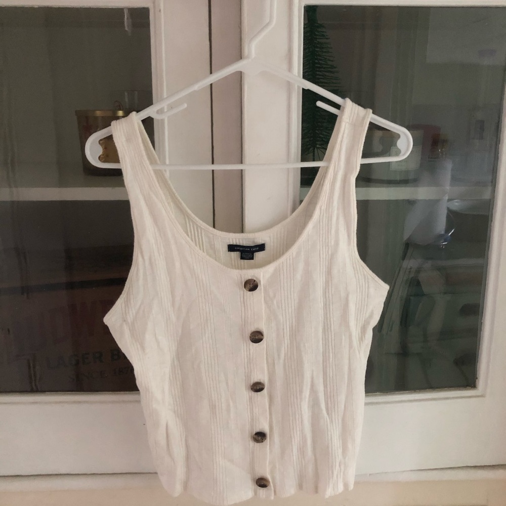 Cropped white tank top from American Eagle